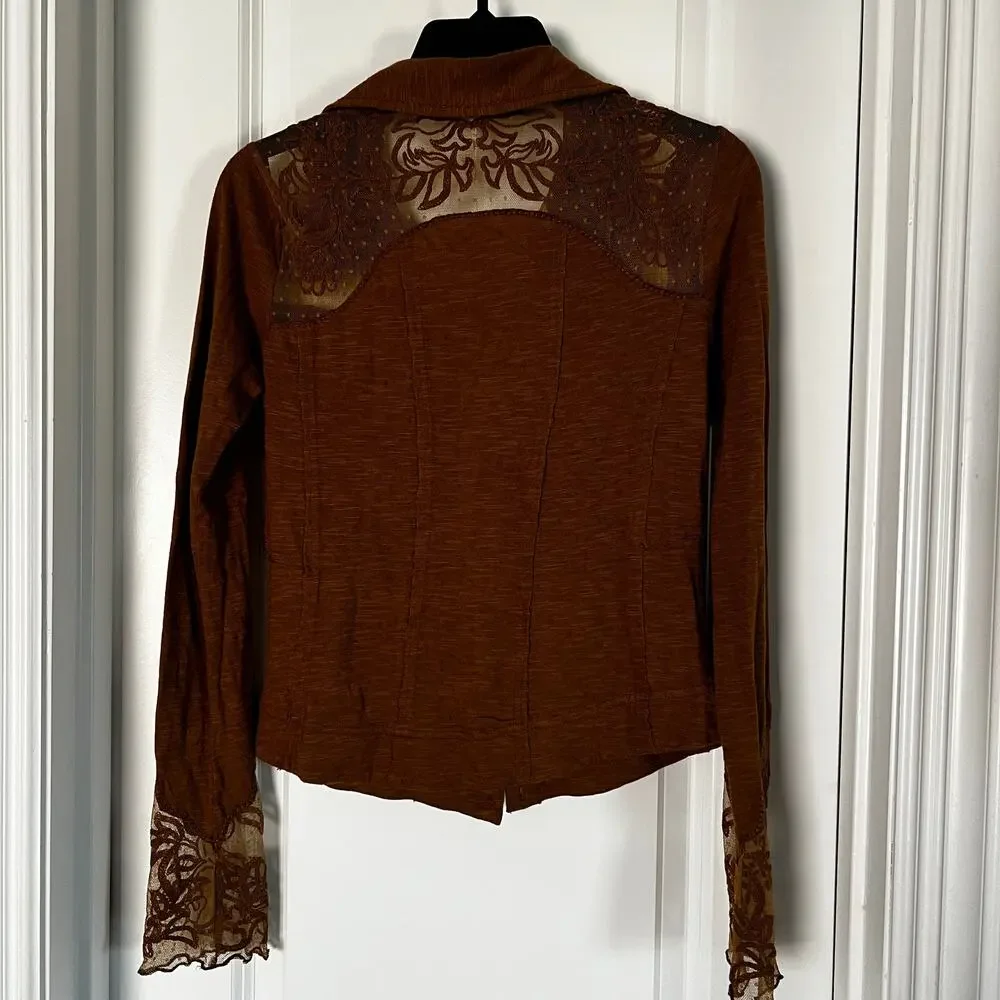 Free People Rosebud Cuff Top | Tobacco | Size S - Picture 9 of 9